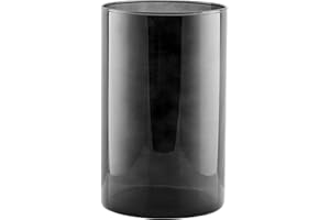 ‎TREND FOR HOME TREND FOR HOME Glasvase Rund Hoch 21.5 cm Bunte Bodenvase Groß Zylinder Blumenvase Rauchglas Vase für Pampasgras Schwarze Vase Groß Deko Hochzeit Kerzenständer | 2800 ml | Ø 13.5 cm | Fleur Smoky