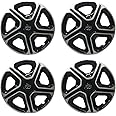 Modified Autos 16-Inch Wheel Covers for TATA Nexon Black and Silver | Set of 4 Press-Fit Wheel Caps | Durable and Stylish Design for TATA Nexon Cars