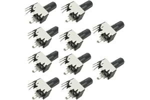 Aihasd 10pcs RV09 Type Vertical Adjustable Potenciómetro Resistance 100K