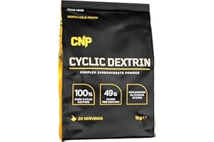 CNP Professional Cyclic Dextrin, Complex Carbohydrate Powder, Replenishes Glycogen Stores, 49g Carbs, 20 Servings, 1kg Pouch, Unflavoured