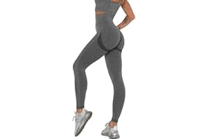 Zhiaek Mallas Deporte Mujer Cintura Alta Leggins Mujer Push Up Elástico Sin Costuras Pantalon Deporte Ropa Deportiva Mujer para Yoga Fitness Pilates Training