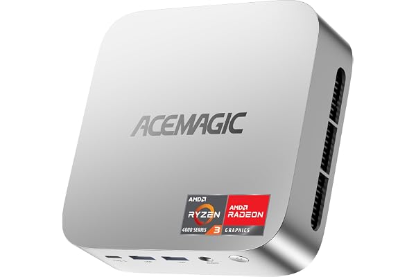 ACEMAGICIAN Kron Mini K1 Mini PC Шin11 Pro, AMD Ryzen 3300U(jusqu'à 3,5GHz), 16Go DDR4 256Go SSD, Micro Ordinateur de Bureau pour Home Cinéma/Commercial/Bureau |WiFi 5|HDMI+DP+Type-C|USB3.2