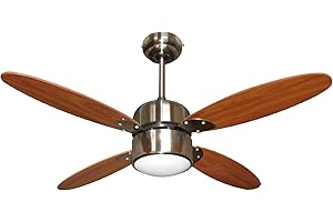 Zephir Ventilatore da Soffitto con Lampada, Legno, Marrone