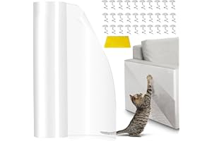 AYSOW Anti Arañazos para Gatos 30x300cm Protector de Muebles, Protector Sofa Gatos Arañazo, Funda Autoadhesiva Transparente Películas para Puerta, Alfombras, Sofá, Pared de Madera