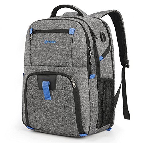 Coolbell Mochila de17,3 Pulgadas (47 cm) con Puerto USB Que Resistente al Agua Buen compañero de Negocios y Senderismo; Mochila para Ordenadores portátiles Gran Capacidad?Gris?