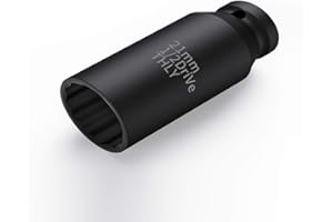 THLY 21mm Socket 1/2 Drive, 1/2 Inch Impact Metric 12-Point Deep Axle Nut Socket Set, CR-MO for Easy Removal of Axle Shaft Nuts (21MM)