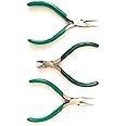 SWISSO Oscar Plier Set, Chain Nose Plier, Round Nose Plier, Side Cutter Plier for Jewellery Making - Set of 3 (Green)