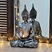 Produktbild Buddha Statue silber mit Teelichthalter 33cm
