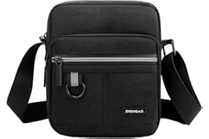 A-QMZL Umhängetasche Brusttasche Herren Crossbody Schultertasche Handytasche Messenger Bag Herrentasche Shulder Bag Kleine Schultertasche aus Segeltuch (schwarz)