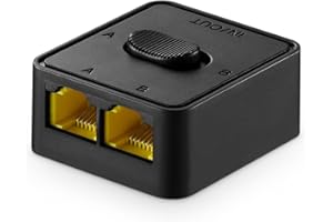 Binardat Switch di rete da 10 Gigabit, 10G/5G/2.5G/1000M/100Mbps, selettore Ethernet passivo, in/out a rete A o B, commutatore manuale bidirezionale, nessuna alimentazione richiesta