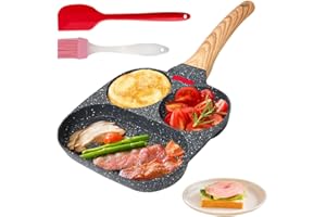 Tutamaz Poêle à œufs au plat, compatible avec l'induction, poêle à pancake, poêle à crêpes, poêle à omelette, en aluminium antiadhésif, pour le petit-déjeuner, les œufs au plat, les hamburgers (noir)