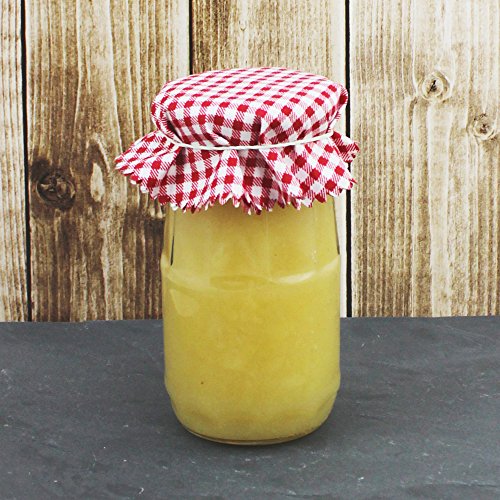 COM-FOUR® 18x Stoffhauben für Einmachgläser, in verschiedenen Farben, Ø 14,5cm (Hauben) - 2