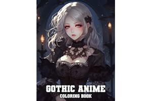 Gothic Anime Coloring Book: Beautiful Illustration of Cute Goth Anime Girl