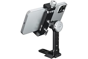 EVUMO Soporte Trípode Smartphone Metal con 360 Grados De Rotación Y ángulo De Inclinación, Montaje De Zapata Fría, 6.6cm-10.16cm, Trípode Sobremesa Teléfono Móvil, Streaming De Vídeo en Directo, Vlog