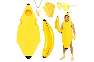 Grantop 5-delat banankostym, set för vuxna, banankläder, banankostym, banandräkt för vuxna, för halloween, karnevaldräkt, cos