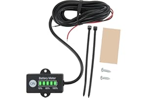 Oreq 12V 24V Battery Meter, LED Battery Capacity Indicator, Waterproof Lead Acid & Lithium Ion Battery Tester, RV, EV, Cart Car
