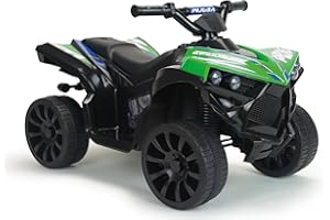 Quad Eléctrico Infantil 6V Verde - Quad Racing para Niños +18 Meses con Marcha Atrás + Luces LED + Sonidos + Pedal Acelerador + Freno Eléctrico - Vehículo Eléctrico Niño Niña - INJUSA