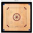 M ART PRO Superior Matte Finish Practice Carrom Board 26 inches for Serious Professional Practice with Coins Striker and Powder Beige ABC- Engineering Wood (26x26 Inches Carrom Board Style A),All Ages