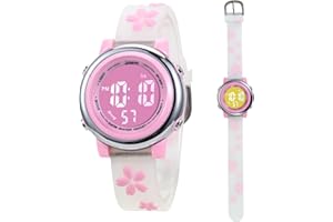 MAMIDDLE Cyfrowy zegarek dziecięcy chłopiec dziewczynka 30 m cyfrowy zegarek sportowy wodoodporny z alarmem datownika 7 kolorów LED podświetlenie