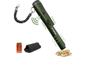 KKMOL Détecteur de Métaux Pinpointer - 360° Recherche Or Trésor Pinpointing Finder Sonde avec LED et Holster Détecteur de Métaux Etanche Outil de Détection de Métaux Accessoires pour Adultes Enfants (Vert)