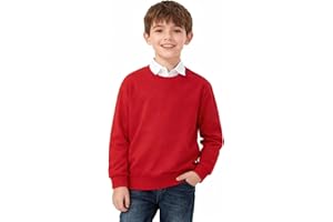 GENERIC Kids Jumper Unisex, Boys School PE Jumpers, Girls Sweatshirt, Solid Sweater, Children Cotton Pullover, Club Scouts Uniform, Long Sleeve Tops, Sports Tshirt, Plain Color Clothes for Age 5-12 Years