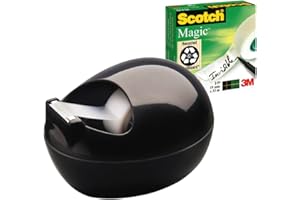 3M Scotch PBL-B810 - Portarollos de Sobremesa (Incluye Cinta Adhesiva), Negro