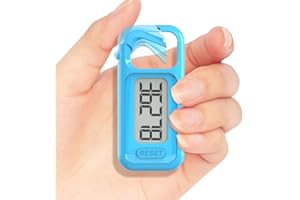 FOCWONY Simple Walking 3D Pedometer, Portable Carabiner Step Counter, Steps Tracker with Neck Lanyard for Seniors Men Women Kids