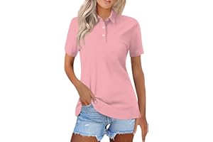 BORTGYUI Poloshirt Damen Kurzarm Polohemd Schnelltrocknend Golf Tennis Shirts Leicht Sport T-Shirts Sommer Tops Atmungsaktiv Fitness Laufshirts mit 1/4 Knopfleiste