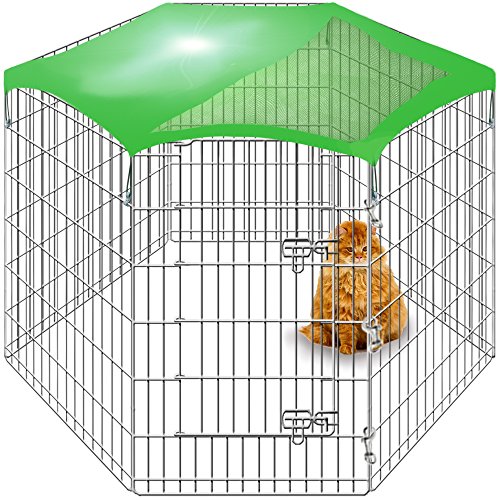 Large-Pet-PlayPen-Dog-Puppy-Cage-Folding-Run-Fence-Garden-Crate-IndoorOutdoor-FREE-Cover-2-Sizes