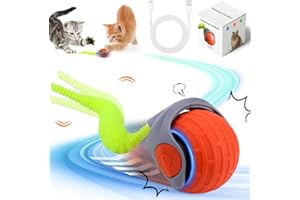 JADYON Pelota interactiva para gatos, Pelota interactiva para perros, juguetes eléctricos automáticos para gatos de interior, Pelot-a Rodante Automática para Gatos Y Perros para Cachorros Pequeños y Medianos