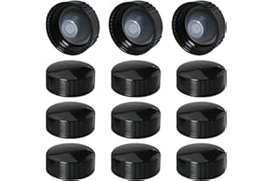 MEETOOT Lot de 12 bouchons à vis en résine phénolique - 28 mm - Noir - Pour produits chimiques quotidiens, aliments, cosmétiques
