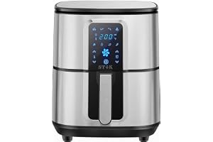 SToK (ST-AFD110-S) Air Fryer Max Digital Touchscreen with 8 Presets, 6.5 Liter 1800-Watts Electric Fryer Oven & Oil-Less Cooker for Roasting