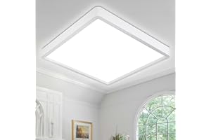 Defurhome LED Ceiling Light, 24W (150W Equivalent), 2200LM, 5000K Daylight White,Waterproof IP54,Flush Mount,Modern Ceiling Light for Bathroom,Kitchen,Office,Bedroom,Utility Room,30cm(White)