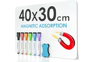 KTRIO Magnetic Whiteboard for Fridge A3 Whiteboard Magnet Reminder Board Fridge Magnet Memo Board 30 * 42cm Planner Board Weekly Meal Planner or to Do List