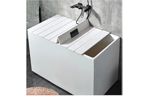 MNBVH Badewannenabdeckung Falten Badewanne Isolierabdeckung Weiß Badewannenabdeckungen Staubdichtes Brett Auflage auf der Wanne PVC Badewannenisolationsabdeckung 180×80 cm