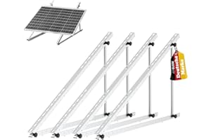 GLIESE Supporto per modulo solare, 118 cm (2 coppie), supporto per pannello solare, supporto per centrali elettriche, in lega di alluminio, modulo PV per 100 W-600 W, angolo regolabile da 0° a 90°, 0%