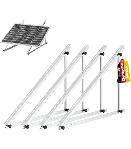 Supporti Per Pannelli Solari Da Tetto Piatto 118 Cm - Angolo Inclinabile Regolabile (2 Paia)