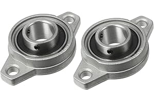 UXCELL sourcing map Rodamiento Autoalineable KFL003, 2pcs 17mm Cojinete de Brida de Aleación de Zinc, Rodamiento con Soporte, Cojinete de Bloqueo para Brida para Maquinaria de Transporte/Impresión 3D