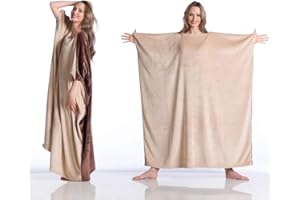 Momonga Brown Hoodie, Tragbare decke mit Löchern für Hände und Arme aus fleich mikrofaser, blanket hoodie, geschenkideen für frauen und herren, oversized hoodie 120x120cm Braun/Beige, oversize.