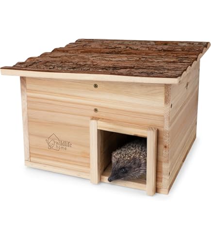 FeelGoodUK Maison Pour Hérisson Et Abri D'hibernation – Grand Habitat Extérieur Résistant Aux Prédateurs – Toit En Feutre Et Plancher En Bois – Cachette En Bois Pour Hérissons (gris Sauge, Standard