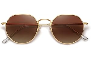 SOJOS Occhiali da Sole Polarizzati Uomo Donna Poligonali Rotondi Vintage Stile Protezione UV Occhiali da Sole SJ1157