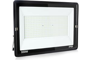 Fynokst 300W Focos LED Exterior Interior, 32400LM Súper Brillante Foco LED Exterior Interior, 6000K Luz Fría, IP66 Impermeable Luz Exterior para Jardín, Garaje, Campo de Deportes, 1 Piezas