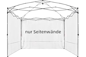 ‎FLOUREE Side Wall Gazebo 3x3 UV Protection and Waterproof for Outdoor Event Tents, Display Stands, Backyard, Patio, Camping Sun and Rain Protection, Frame Not Included (3 Side Walls, White)