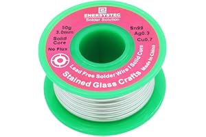 3,0 mm blyfri lödtråd för hantverk i målat glas, solid kärna inget flöde 50 g, hantverkslödtråd blyfri, Sn99 Ag0.3 Cu0.7, ingen bly-löddiameter 0,12 RoHS tjock lödmätare