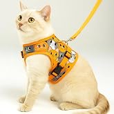 Kedi Tasması, Ka&ccedil;ış &Ouml;nleyici, Renkli Kumaş, Ayarlanabilir G&ouml;ğ&uuml;s Tasması, K&uuml;&ccedil;&uuml;k Irk Kediler i&ccedil;in (Turuncu Desenli, Small)