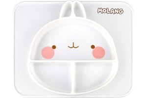 6vibes Molang Baby Silikonteller, rutschfest, BPA-frei, für Spülmaschine und Mikrowelle, Teller für Kinder aus Silikon