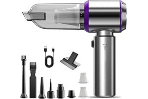 KITBEZN Aspirateur à Main, 18000Pa 3 in 1 Aspirateur Voiture Puissant sans Fil, 3 Vitesses 80,000U/min, Mini Aspirateur sans Fil pour PC Maison Voiture Bureau Canapé
