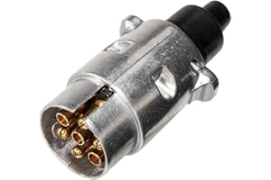 CASEIER SmartSpec 7 Pin Trailer Plug 7 Pole Round Pin Trailer Wiring Connector Towbar Towing Trailer End