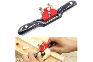Swpeet 10'' Adjustable SpokeShave with Flat Base, Metal Blade Hand Tool Perfect for Wood Craft and Wood Working