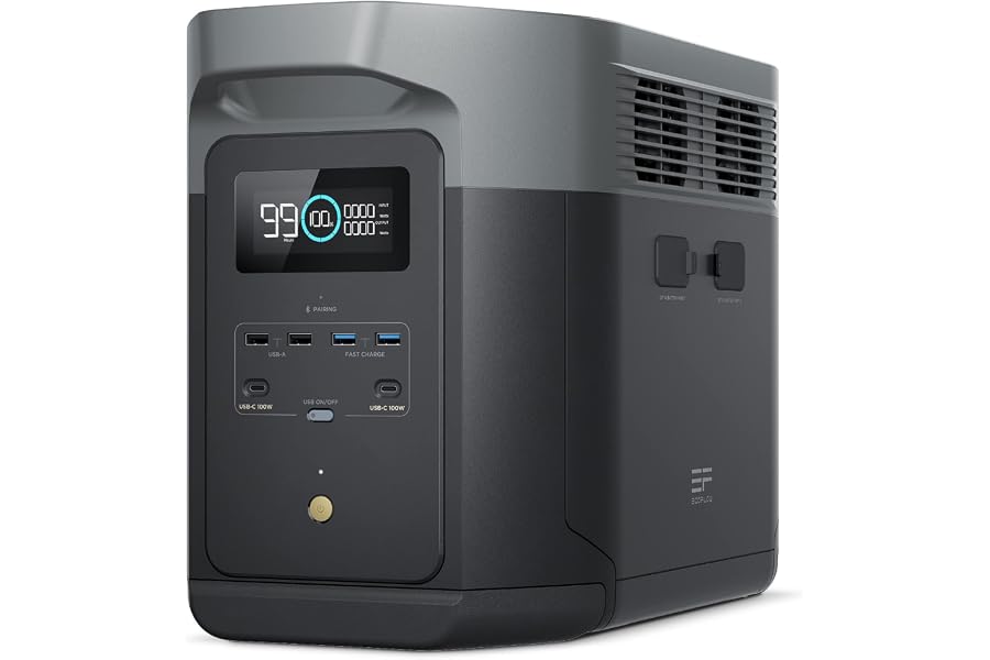 EcoFlow DELTA 2 Max tragbare Powerstation 2048Wh (Generalüberholt) | 80% Ladung <1 Std, LFP Akku 300